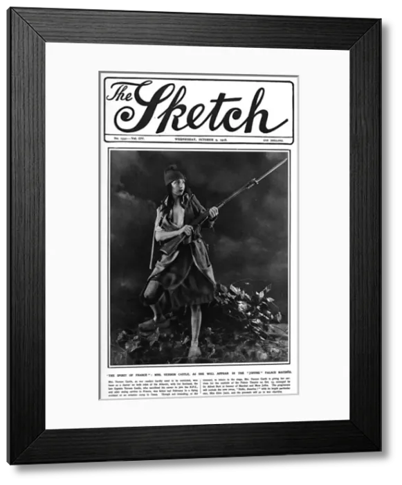 Framed Print : Sketch cover, Mrs Vernon Castle (Irene Castle) Framed Print : Sketch cover, Mrs Vernon Castle (Irene Castle)