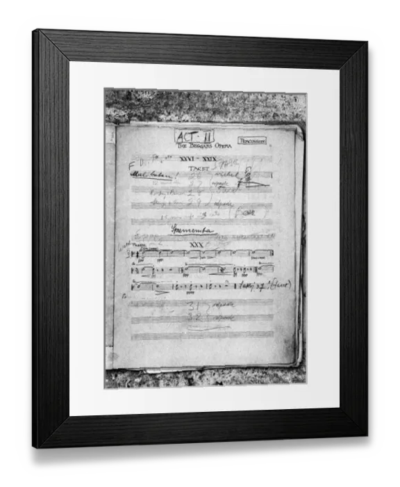 Framed Print : James Blades Score for Beggars Opera Framed Print : James Blades Score for Beggars Opera