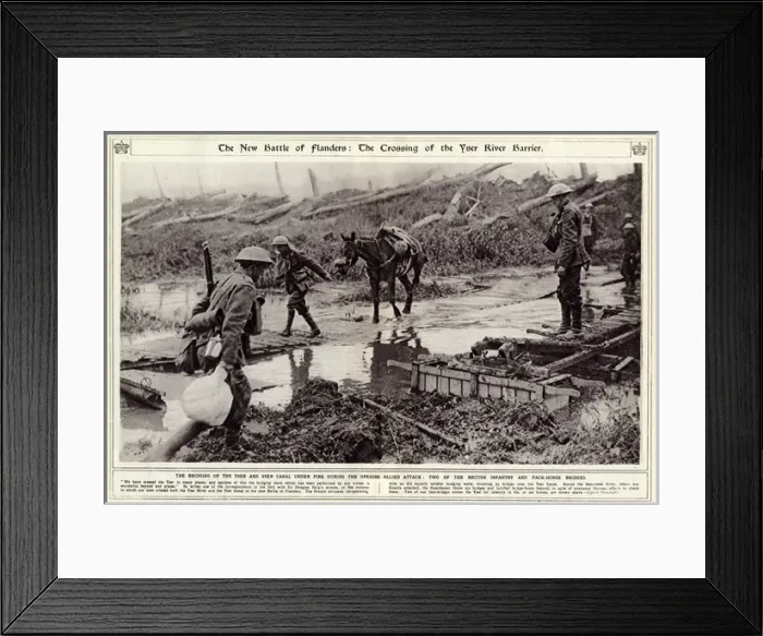 Framed Print : Flanders: Crossing of Yser river barrier Framed Print : Flanders: Crossing of Yser river barrier