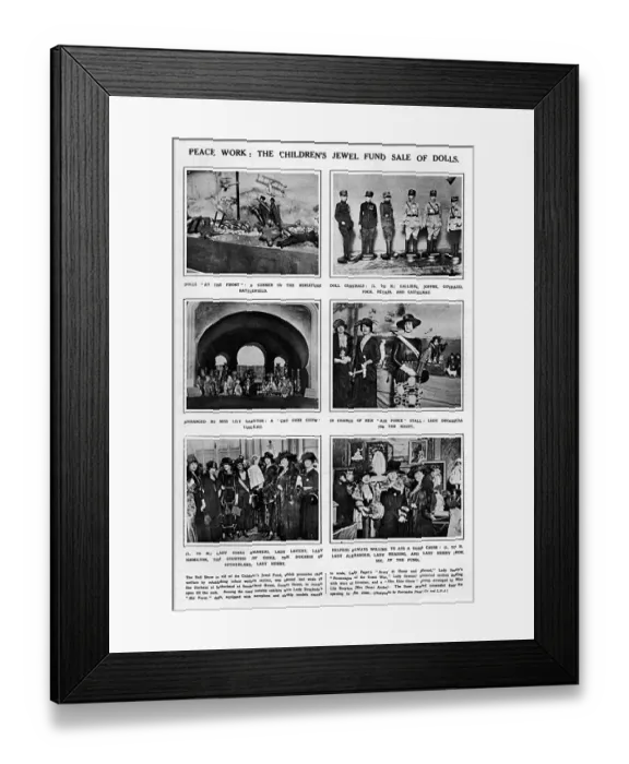 Framed Print : Childrens Jewel Fund Sale of Dolls, WW1 Framed Print : Childrens Jewel Fund Sale of Dolls, WW1