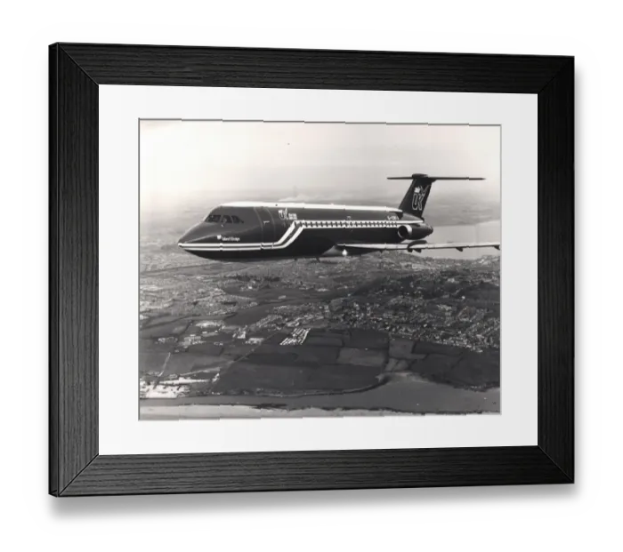 Framed Print : BAC One-Eleven 416EK, G-CBIA, Island Ensign, of Air UK Framed Print : BAC One-Eleven 416EK, G-CBIA, Island Ensign, of Air UK