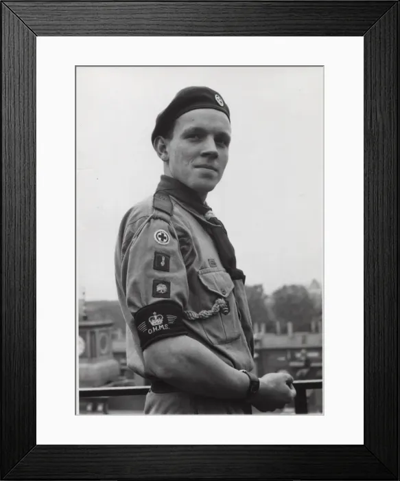 Framed Print : Senior Scout helping during Coronation Framed Print : Senior Scout helping during Coronation