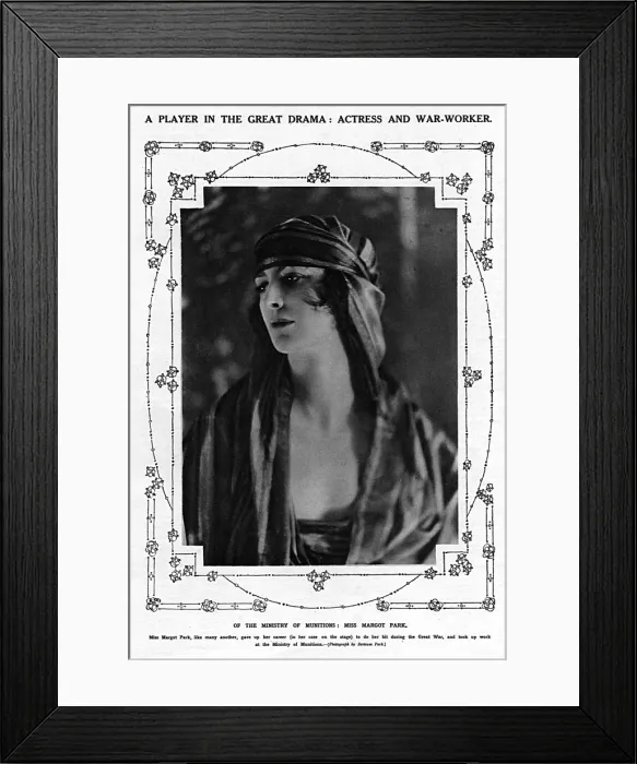 Framed Print : Miss Margot Park, actress and war worker Framed Print : Miss Margot Park, actress and war worker