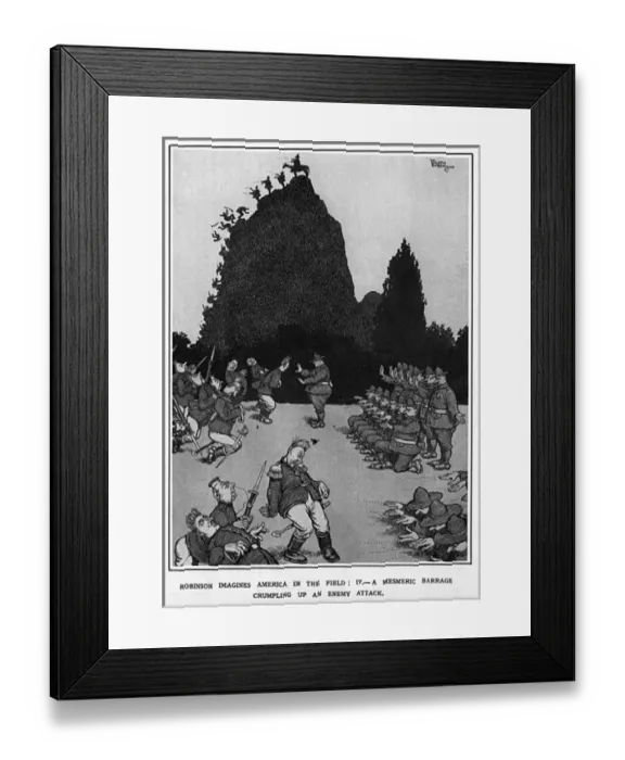 Framed Print : A Mesmeric Barrage by Heath Robinson, WW1 Framed Print : A Mesmeric Barrage by Heath Robinson, WW1