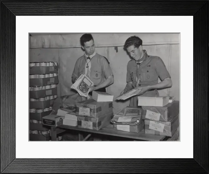 Framed Print : Scouts with Coronation programmes Framed Print : Scouts with Coronation programmes