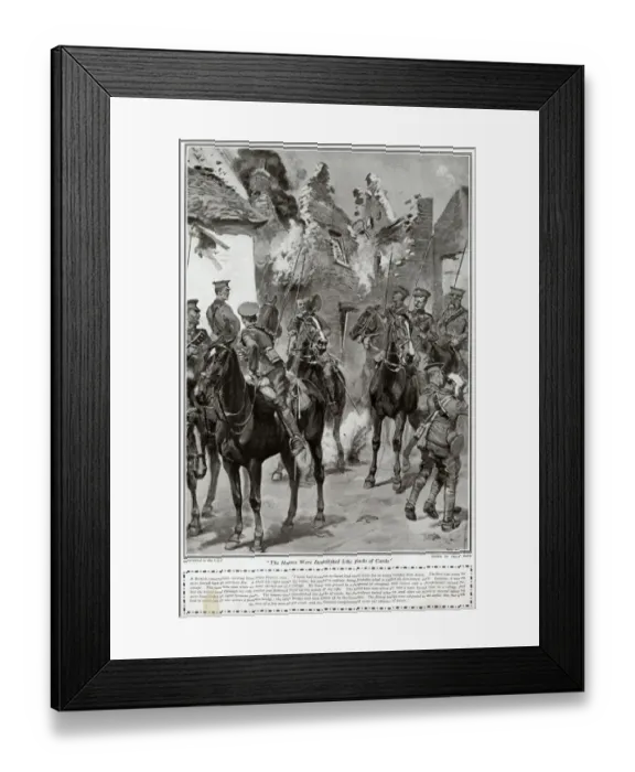 Framed Print : British cavalrymen under bombardment, 1914 Framed Print : British cavalrymen under bombardment, 1914