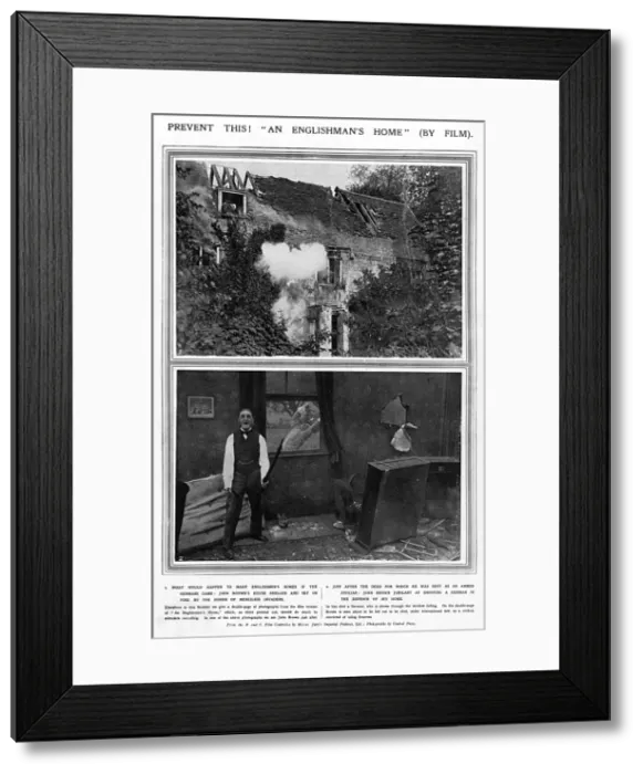 Framed Print : An Englishmans Home filmed, WW1 Framed Print : An Englishmans Home filmed, WW1