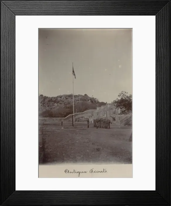 Framed Print : Scouts in Antigua at flag break Framed Print : Scouts in Antigua at flag break