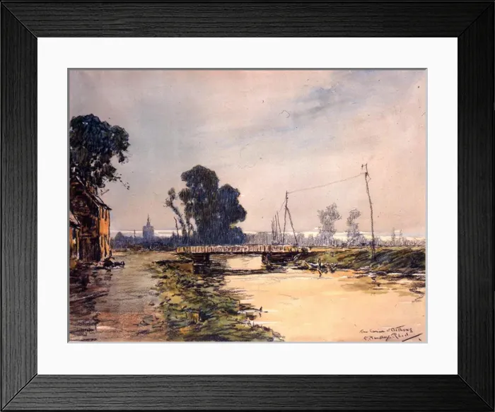 Framed Print : The Canal near Bethune, WW1 Framed Print : The Canal near Bethune, WW1