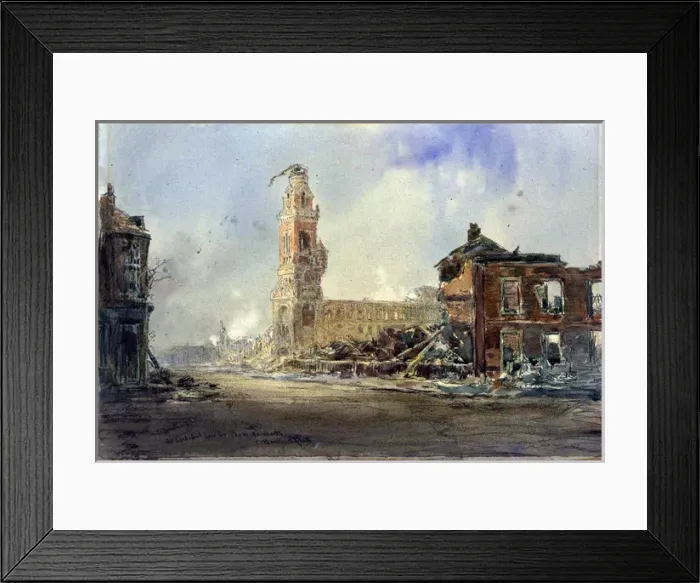 Framed Print : Albert 1916 - The Cathedral from Rue Fardherbe Framed Print : Albert 1916 - The Cathedral from Rue Fardherbe