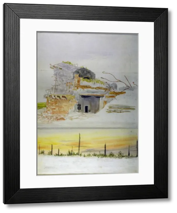 Framed Print : Ypres - German bunker with observation post on top Framed Print : Ypres - German bunker with observation post on top