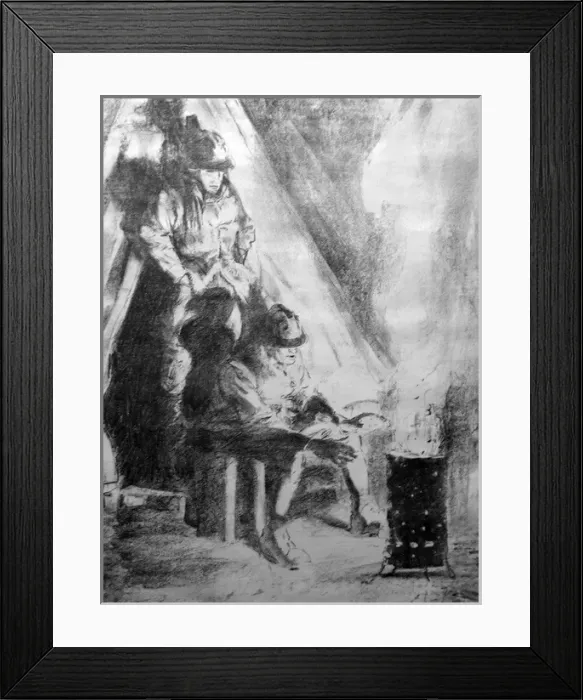 Framed Print : The Brazier - Somme, December 1916 Framed Print : The Brazier - Somme, December 1916