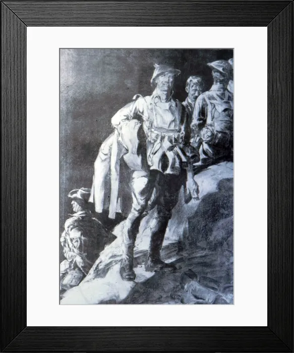 Framed Print : Company awaiting relief - The Caterpillar, Villes-sur-Ancre Framed Print : Company awaiting relief - The Caterpillar, Villes-sur-Ancre