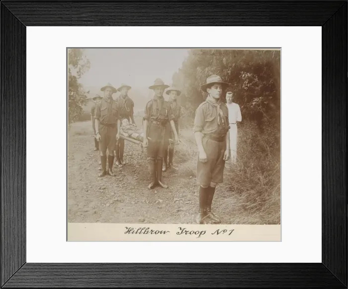 Framed Print : 1st Hillbrow Scout Troop, with stretcher Framed Print : 1st Hillbrow Scout Troop, with stretcher