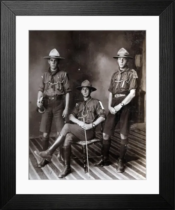 Framed Print : Three scouts, Natal, South Africa Framed Print : Three scouts, Natal, South Africa