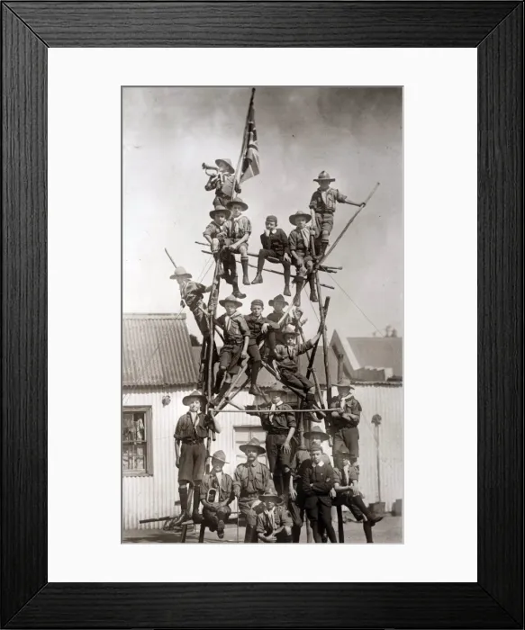 Framed Print : Boys and officers of Western Scout Troop, South Africa Framed Print : Boys and officers of Western Scout Troop, South Africa