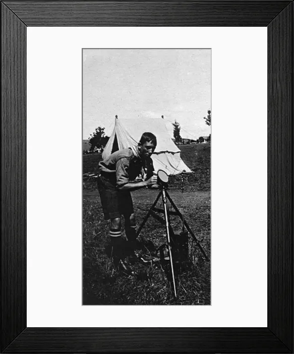 Framed Print : Boy scout helio signalling, South Africa Framed Print : Boy scout helio signalling, South Africa