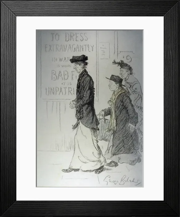 Framed Print : To dress extravagantly in war is unpatriotic, WW1 Framed Print : To dress extravagantly in war is unpatriotic, WW1