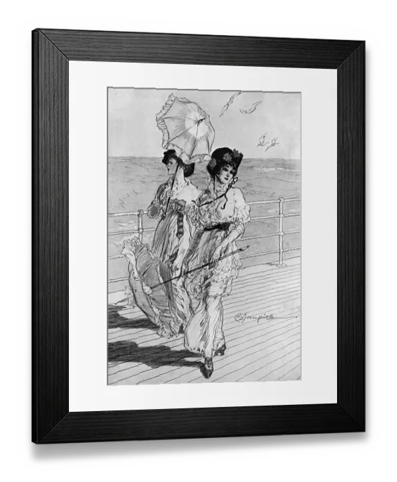 Framed Print : At the Seaside by Edmund Blampied Framed Print : At the Seaside by Edmund Blampied