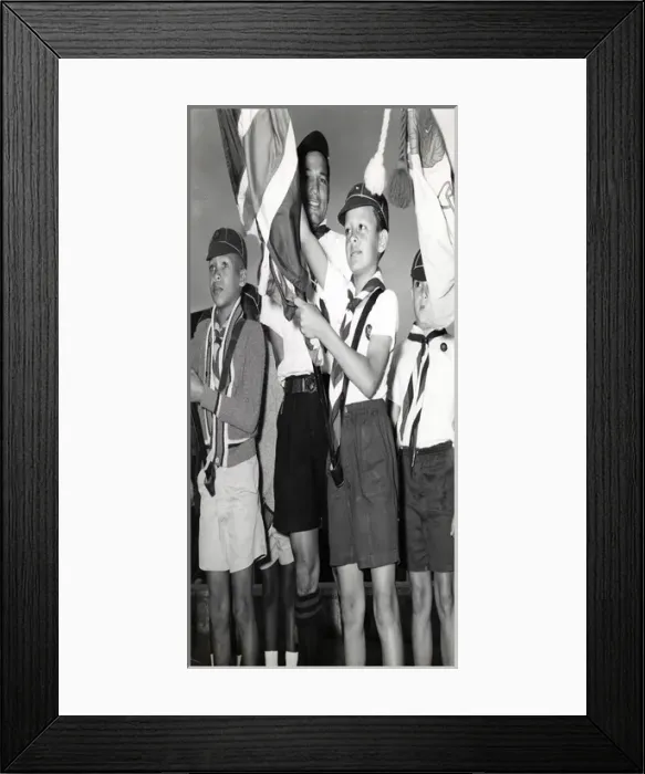 Framed Print : Cub scouts rehearsing for royal visit, Bahamas Framed Print : Cub scouts rehearsing for royal visit, Bahamas