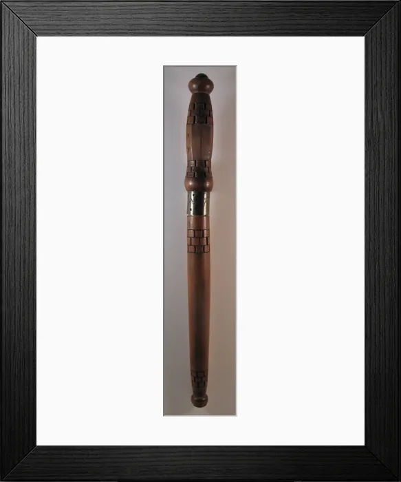 Framed Print : Trench Art dagger in carved wood, WW1 Framed Print : Trench Art dagger in carved wood, WW1