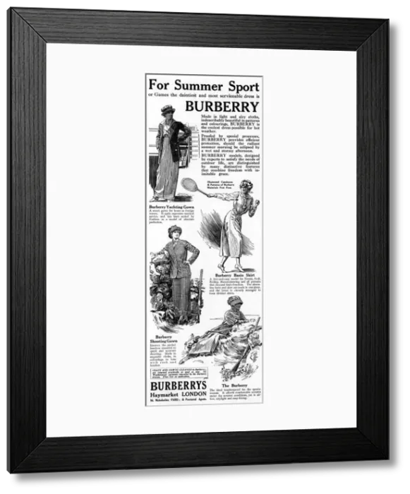 Framed Print : Burberry for summer sport, 1914 Framed Print : Burberry for summer sport, 1914