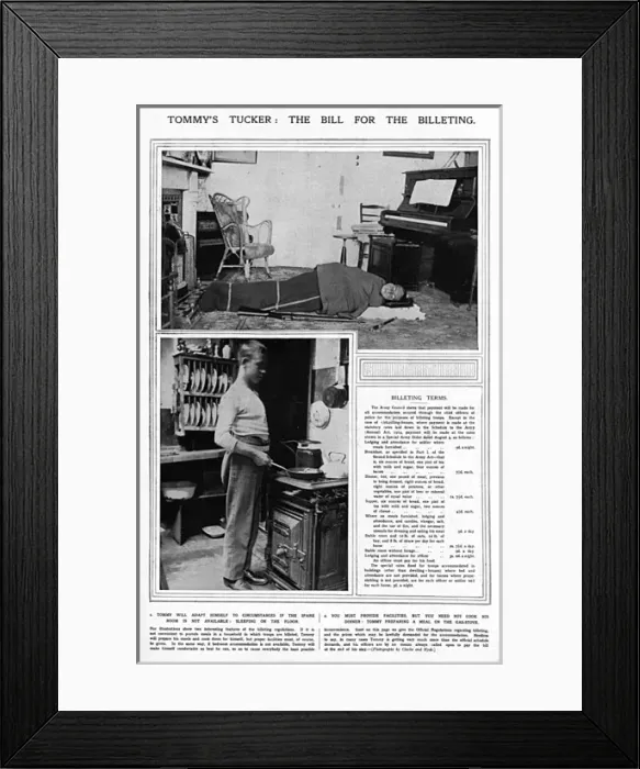 Framed Print : The Bill for Billeting Soldiers, WW1 Framed Print : The Bill for Billeting Soldiers, WW1