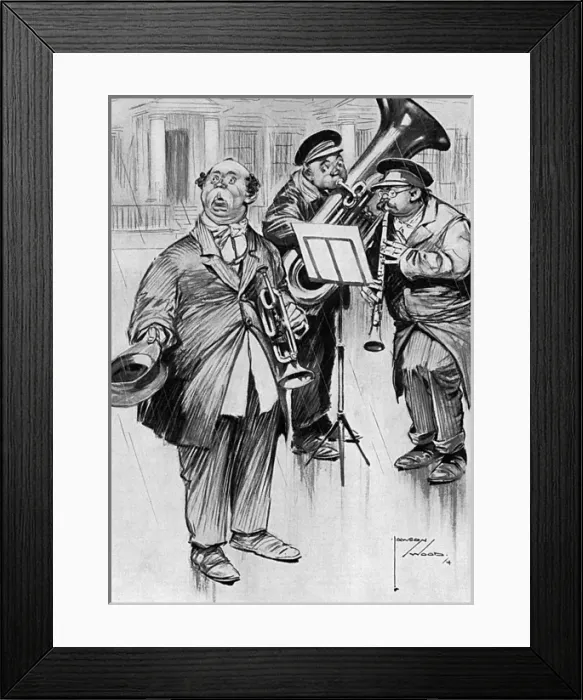 Framed Print : German brass band receive no applause, WW1