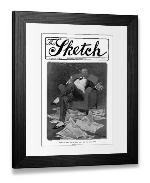 Framed Print : Sketch cover - The Arm Chair critic, WW1 Framed Print : Sketch cover - The Arm Chair critic, WW1