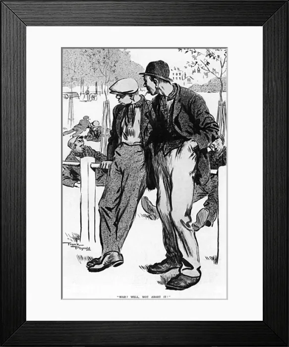 Framed Print : Loafers in the park - WW1 recruitment cartoon Framed Print : Loafers in the park - WW1 recruitment cartoon