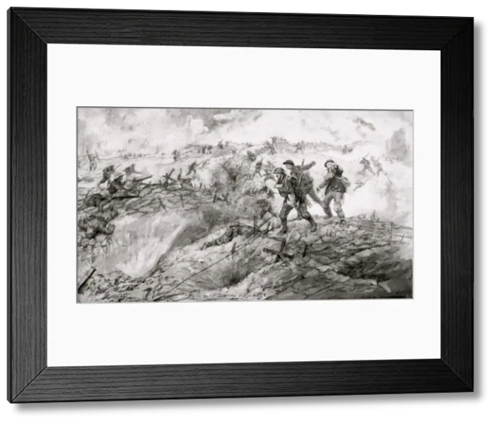 Framed Print : British and German infantry disputing possession of a trench Framed Print : British and German infantry disputing possession of a trench