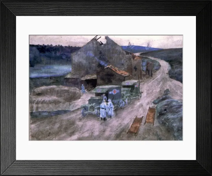 Framed Print : Verdun - An advanced dressing station on the heights, WW1