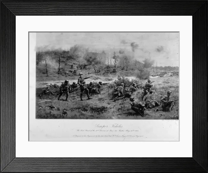 Framed Print : Last stand of the 2nd Devons at Bois des Buttes, WW1 Framed Print : Last stand of the 2nd Devons at Bois des Buttes, WW1
