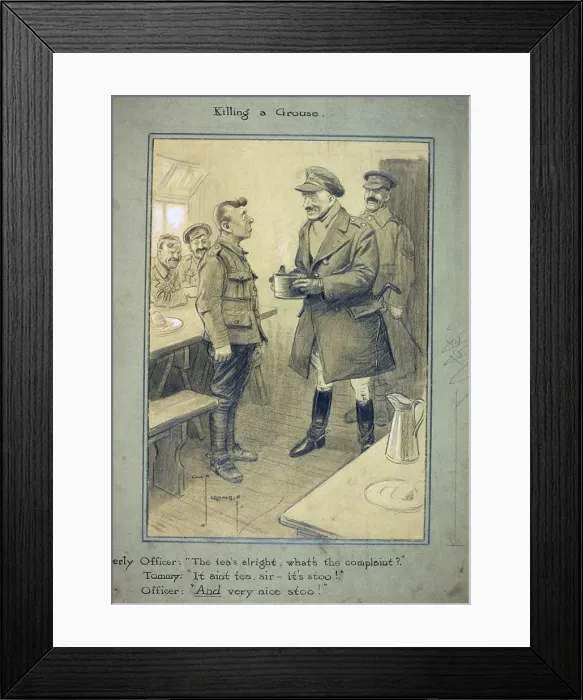 Framed Print : Cartoon, Killing a Grouse, WW1 Framed Print : Cartoon, Killing a Grouse, WW1