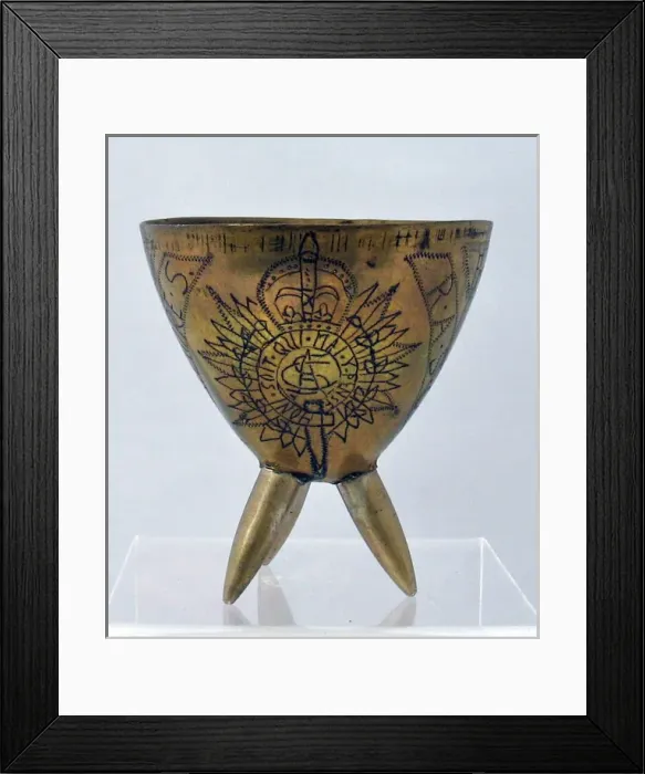 Framed Print : Small bowl made from a shell nose cone, WW1 Framed Print : Small bowl made from a shell nose cone, WW1