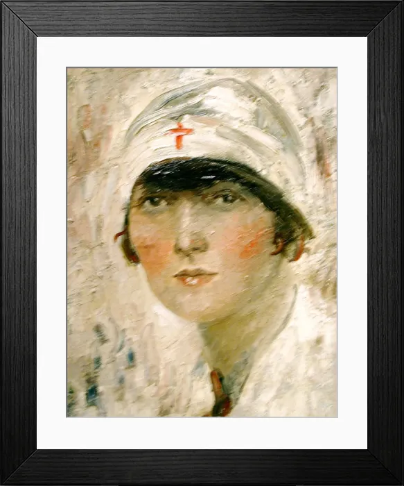 Framed Print : Head and shoulders portrait of a WW1 nurse Framed Print : Head and shoulders portrait of a WW1 nurse