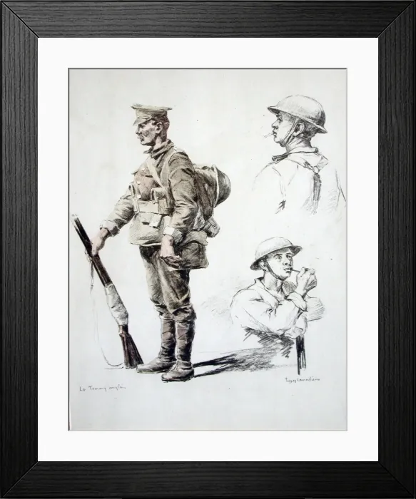 Framed Print : Le Tommy Anglais and Types Canadiens, WW1 Framed Print : Le Tommy Anglais and Types Canadiens, WW1
