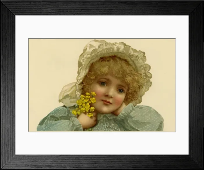 Framed Print : Young girl with buttercups Framed Print : Young girl with buttercups