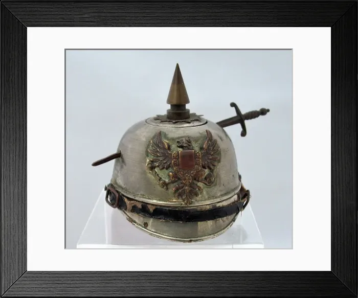 Framed Print : WW1 inkwell - German soldiers Pickelhaube Framed Print : WW1 inkwell - German soldiers Pickelhaube