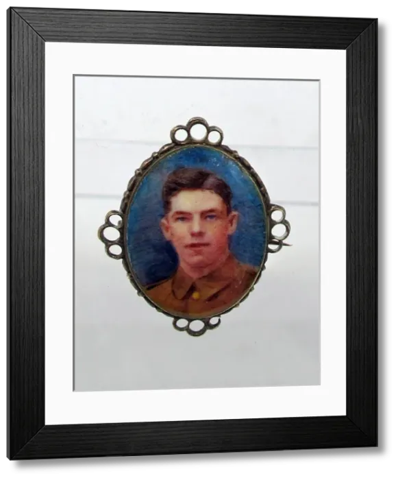 Framed Print : Young WWI soldier in a 9 carat gold frame Framed Print : Young WWI soldier in a 9 carat gold frame