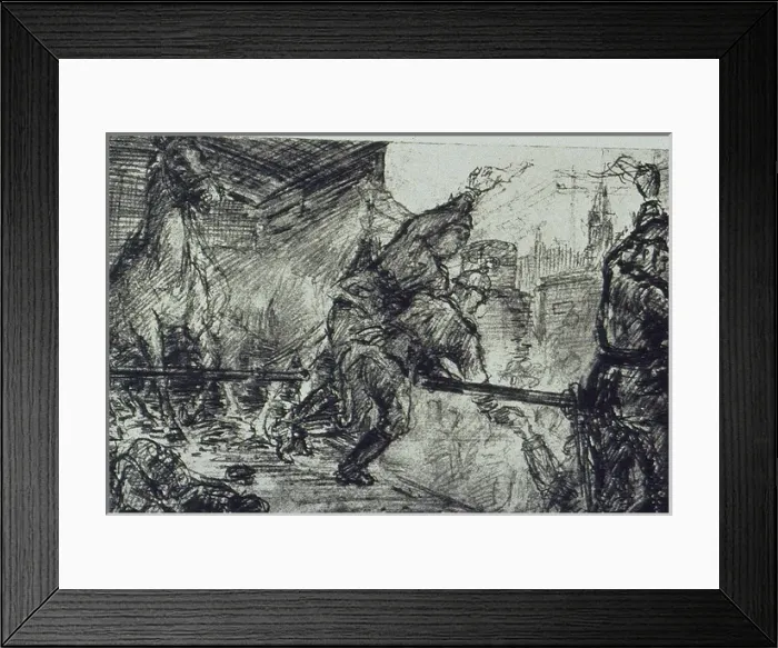 Framed Print : Folio of 97 etchings and drypoints of the Western Front, WW1