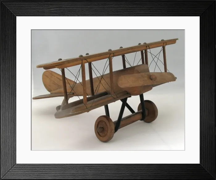 Framed Print : Imperial German biplane, wooden model, WW1 Framed Print : Imperial German biplane, wooden model, WW1