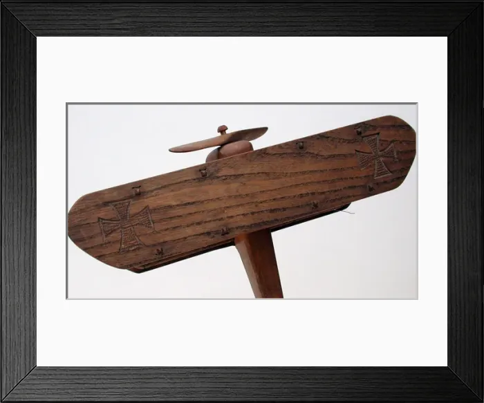 Framed Print : Imperial German biplane, wooden model, WW1 Framed Print : Imperial German biplane, wooden model, WW1