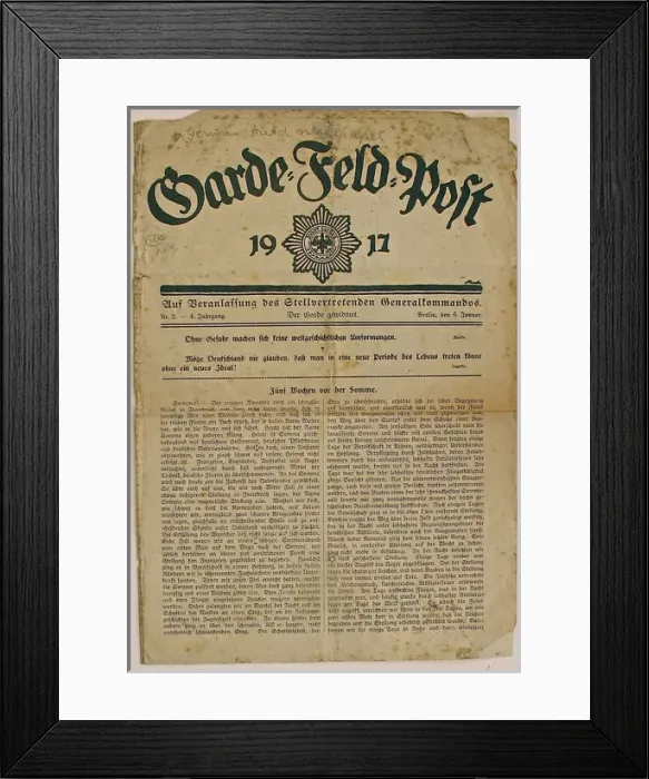 Framed Print : German Field Newspaper (Garde-Feld-Post) Framed Print : German Field Newspaper (Garde-Feld-Post)