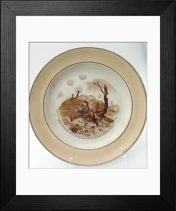 Framed Print : Plate inscribed with parodic verses, WW1 Framed Print : Plate inscribed with parodic verses, WW1