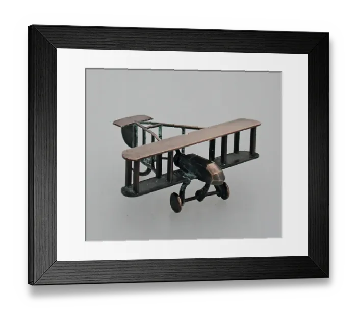 Framed Print : Model of pusher type biplane, WW1 Framed Print : Model of pusher type biplane, WW1