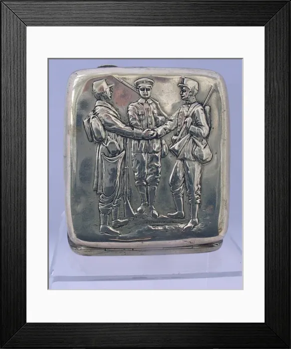 Framed Print : Embossed cigarette case Framed Print : Embossed cigarette case