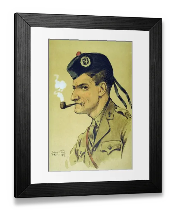 Framed Print : Portrait of a Scottish Officer wearing a Glengarry cap Framed Print : Portrait of a Scottish Officer wearing a Glengarry cap