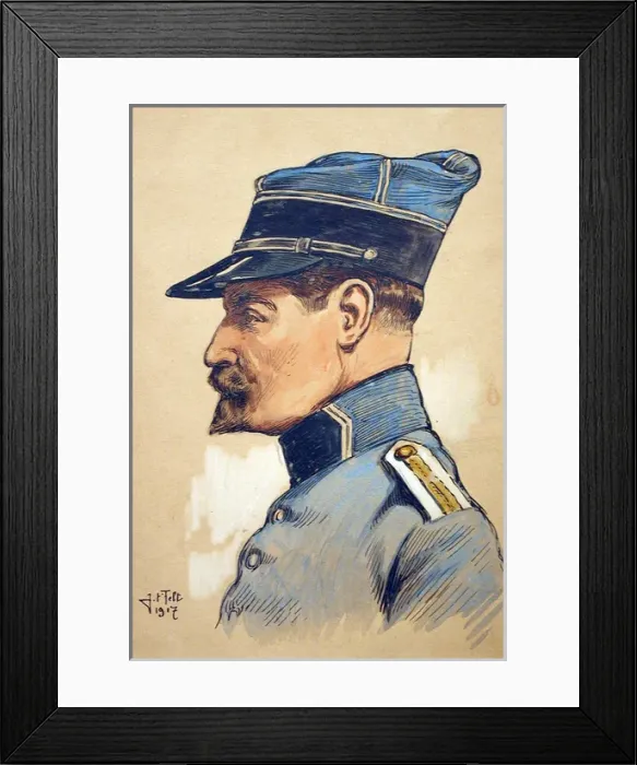 Framed Print : Portrait of a French Officer wearing peaked cap Framed Print : Portrait of a French Officer wearing peaked cap