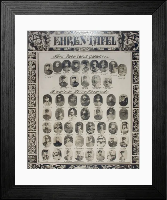 Framed Print : Memorial to the men from Klein Almerode Framed Print : Memorial to the men from Klein Almerode